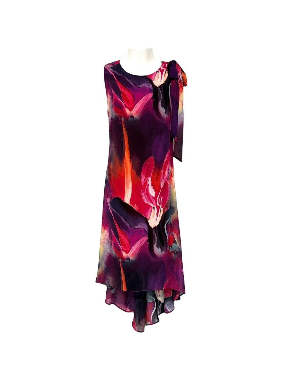 Frank Lyman floral dress Medium sleeveless midi round neck Resort wedding party